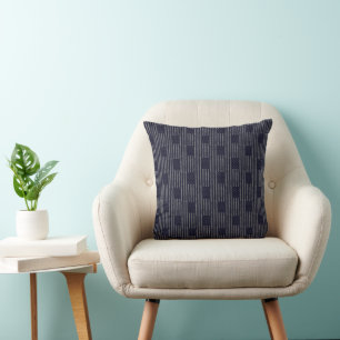 Vintage Blue Grunge American Flag Dual Pattern Cushion