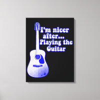 Vintage blue guitar with a positive quote
