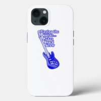Vintage blue guitar with motivational words