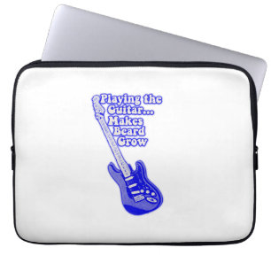 Vintage blue guitar with motivational words laptop sleeve