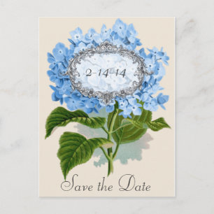 Vintage Blue Hydrangea Frame Save the Date Card