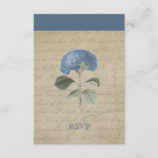 Vintage Blue Hydrangea RSVP Personalised Card