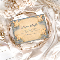Vintage Blue Jeans Bunny Nursery Diapper Raffle