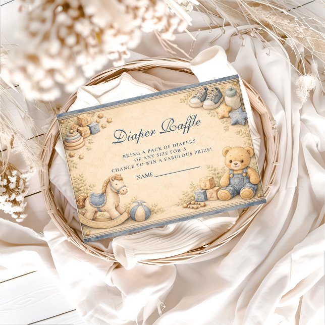 Vintage Blue Jeans Classic Diapper Raffle Enclosure Card (Creator Uploaded)