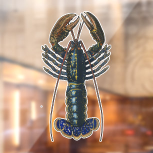 Vintage Blue Lobster Map Collage: Nautical Coastal