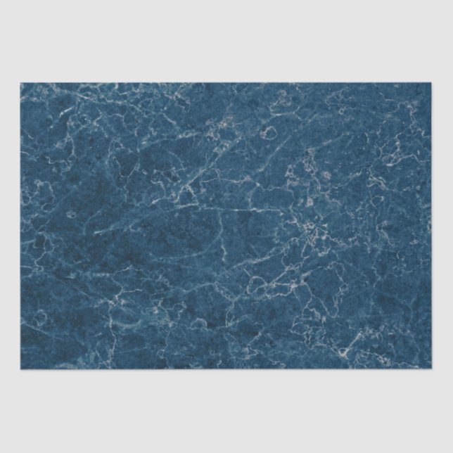 Vintage Blue Marble Stone Texture Tissue Paper (Front)