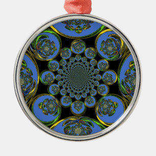 Vintage Blue Metal Tree Decoration