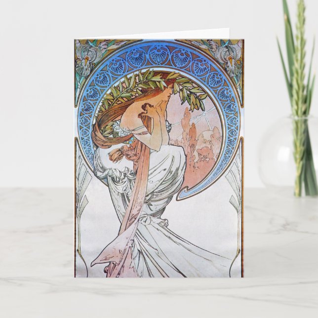 Vintage Blue Moon Goddess Card (Front)