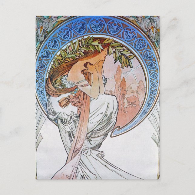 Vintage Blue Moon Goddess Postcard (Front)