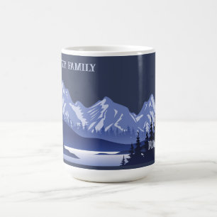 Vintage Blue Mountain Lake Sunset Coffee Mug
