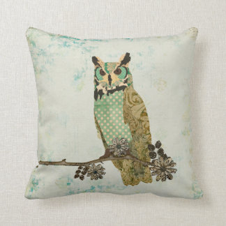 Vintage Blue Owl Mojo Pillow