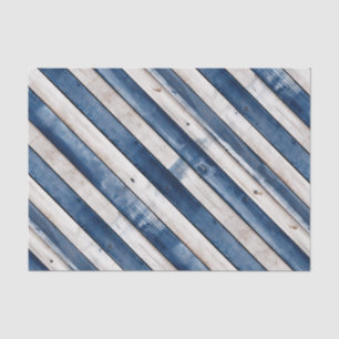 Vintage Blue Patriotic Rustic Stripe Tissue Paper