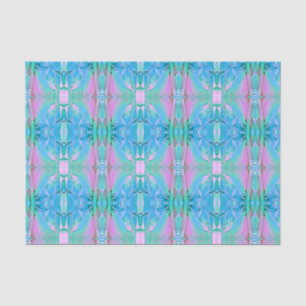Vintage Blue Pink Chic Abstract Art Tissue Paper
