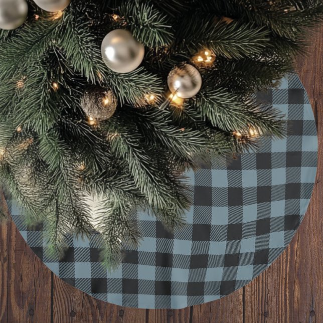 Vintage Blue Plaid Brushed Polyester Tree Skirt (Creator Uploaded)