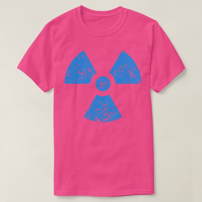 Vintage Blue Radiation Sign T-Shirt (Design Front)
