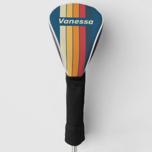 Vintage Blue Rainbow Pin Striped with Name Golf Head Cover