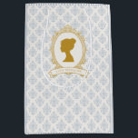 Vintage Blue Regency Cameo Bridal Shower Medium Gift Bag<br><div class="desc">Present your favors in timeless elegance with our Vintage Blue Cameo Regency Bridal Shower Gift Bag, personalized with the bride-to-be’s name for a truly meaningful touch. Designed for a refined Victorian Regency theme, this sophisticated gift bag features an ornate gold crest adorned in delicate blue florals, symbolizing love and new...</div>