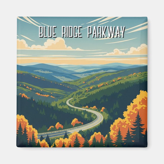 Vintage Blue Ridge Parkway Souvenir Magnet (Front)