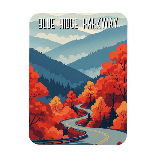Vintage Blue Ridge Parkway Souvenir Magnet (Vertical)