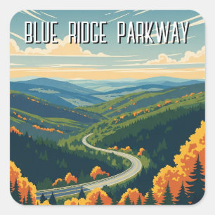 Vintage Blue Ridge Parkway Travel  Square Sticker