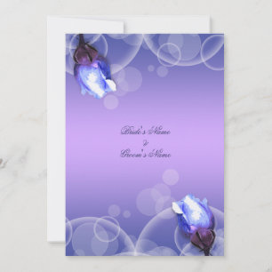 vintage blue rose antique fantasy wedding invitation