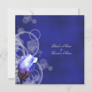 vintage blue rose antique fantasy wedding invitation