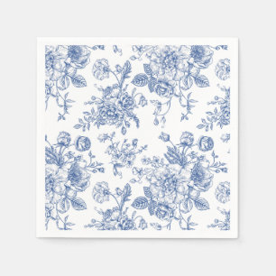 Vintage Blue Rose Floral Pattern Napkin