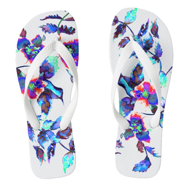 Vintage blue Rose Jandals (Footbed)