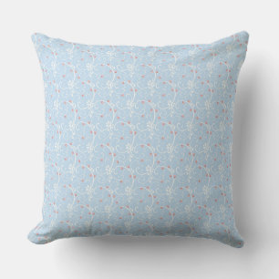 Vintage Blue Rose Reversible Pastel Pillow
