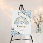 Vintage Blue Roses Princess Coach Bridal Shower