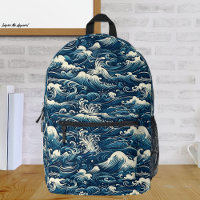 Vintage Blue Rough Waves Pattern