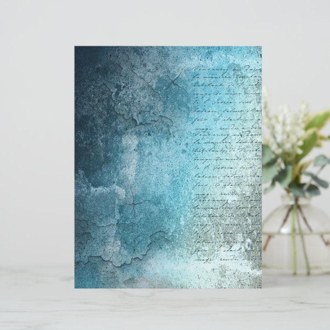 Vintage blue script and texture (Standing Front)