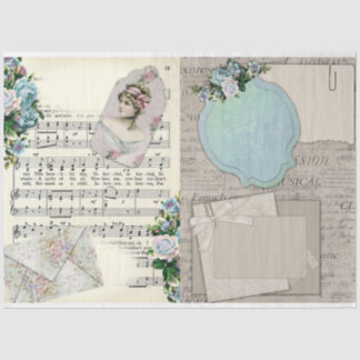 Vintage Blue Series Design 11 Tissue Paper