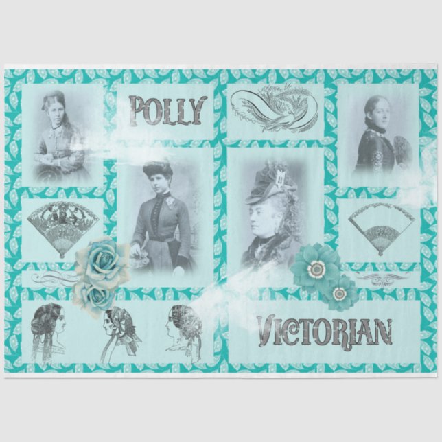 Vintage Blue Series Design 5 Tissue Paper (Front)