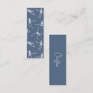 Vintage Blue Skeleton Name Bookmark Mini Business Card