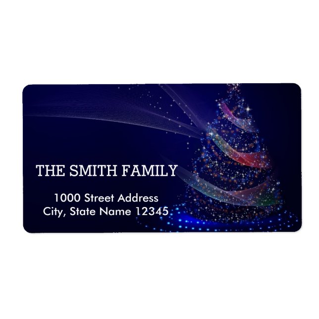 Vintage Blue Snow Glitter Christmas Holiday (Front)