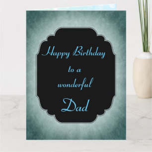 Vintage blue stars Birthday wonderful Dad Greeting Card