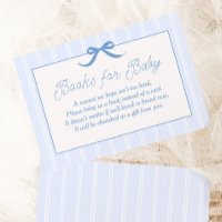 Vintage Blue Stripe Books for Baby Baby Shower