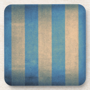 Vintage blue striped deck chair cover coaster