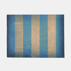 Vintage blue striped deck chair cover doormat