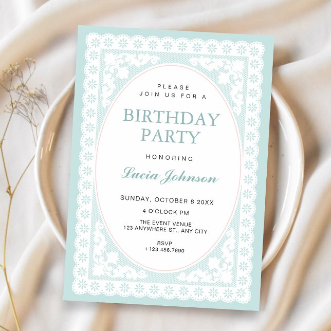 Vintage Blue Toile birthday Invitation (Creator Uploaded)