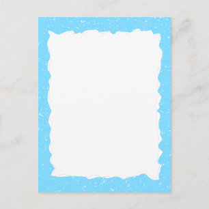 Vintage Blue Torn Paper Custom Border Template Postcard