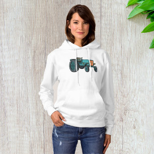 Vintage Blue Tractor Farm Life Hoodie