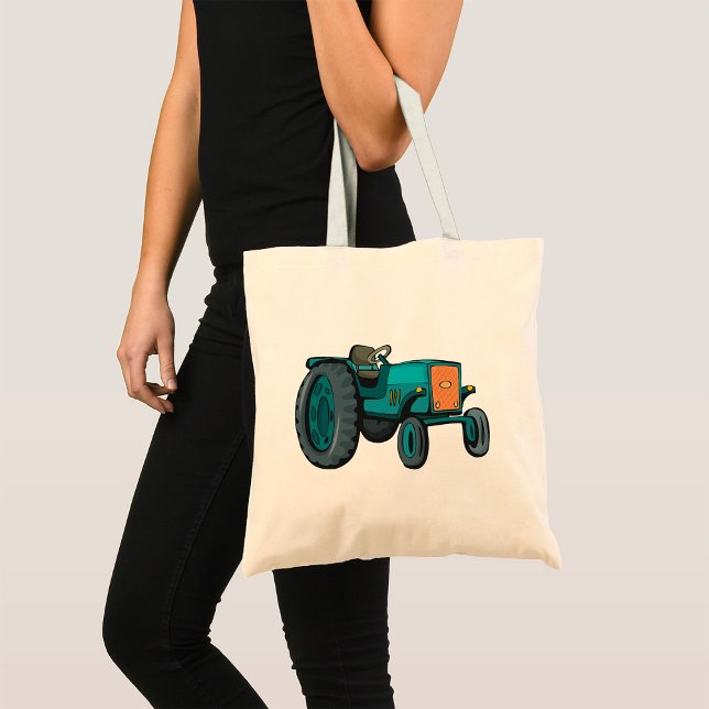 Vintage Blue Tractor Farm Life Tote Bag (Creator Uploaded)