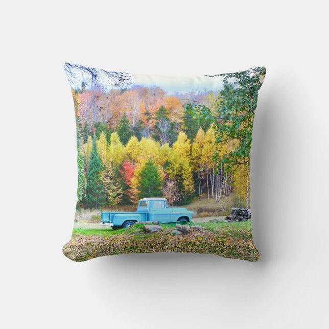 Vintage Blue Truck Cushion (Front)