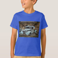 Vintage Blue Truck Rustic Barn