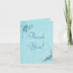 Vintage Blue Wedding Thank You Card