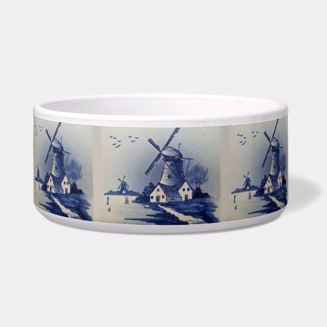 Vintage Blue White Delft Windmill (Front)
