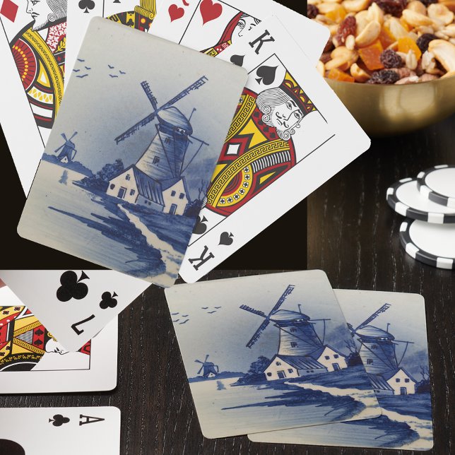 Vintage Blue White Delft Windmill Playing Cards (Creator Uploaded)
