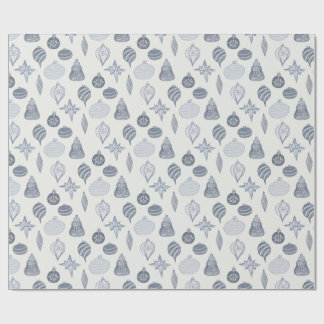 Vintage Blue + White Ornament Wrapping Paper